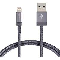Amazon Basics - Cable conector USB a Lightning (nailon trenzado- certificado por Apple- 1-8 m)- color gris oscuro